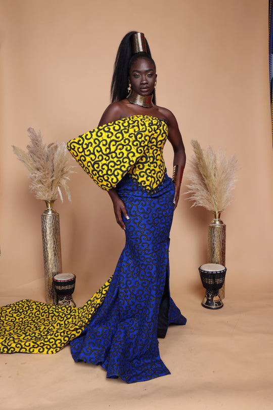 African print prom/wedding dress African print long mermaid dress.