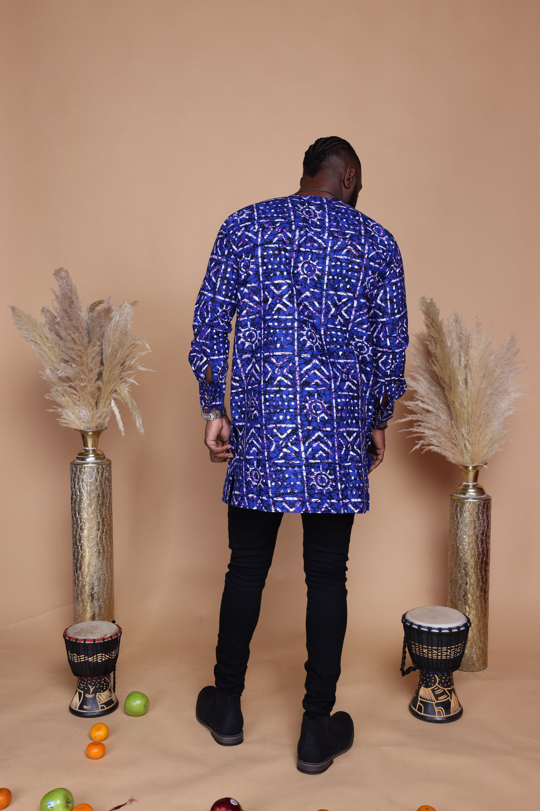 African print long sleeve men shirt.