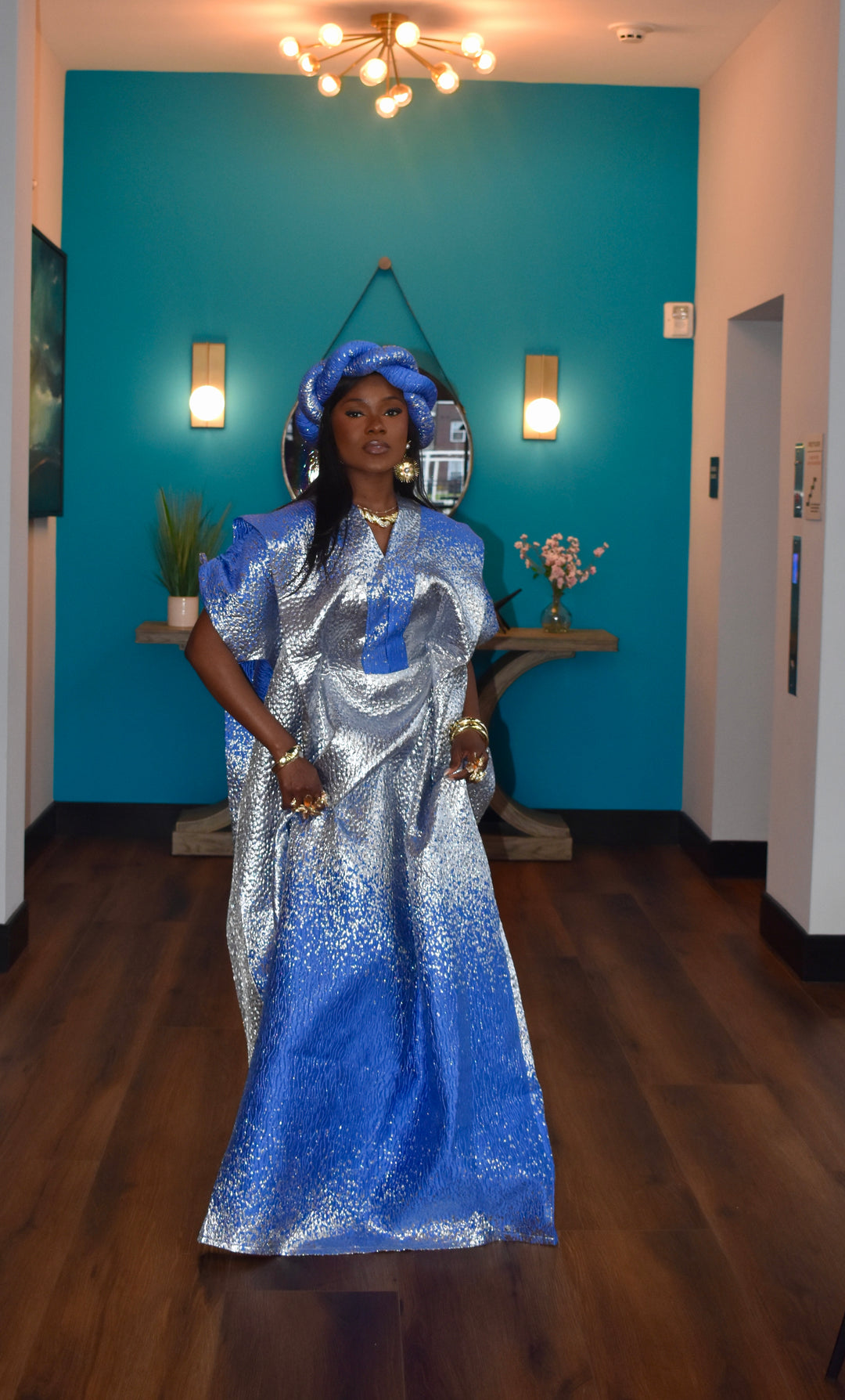 Luxe Brocade Bubu Gown✨🩵