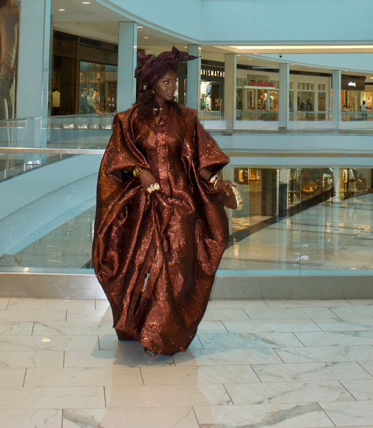 Luxe African rich auntie bubu gown🤎