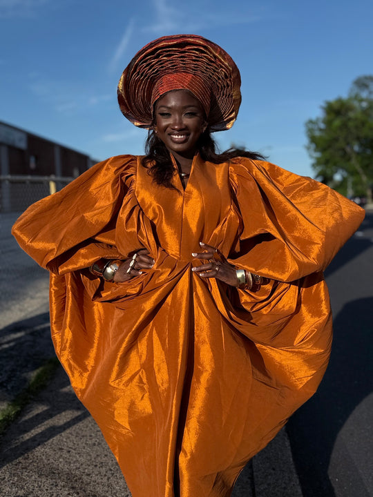 Luxe premium taffeta rich auntie bubu gown.