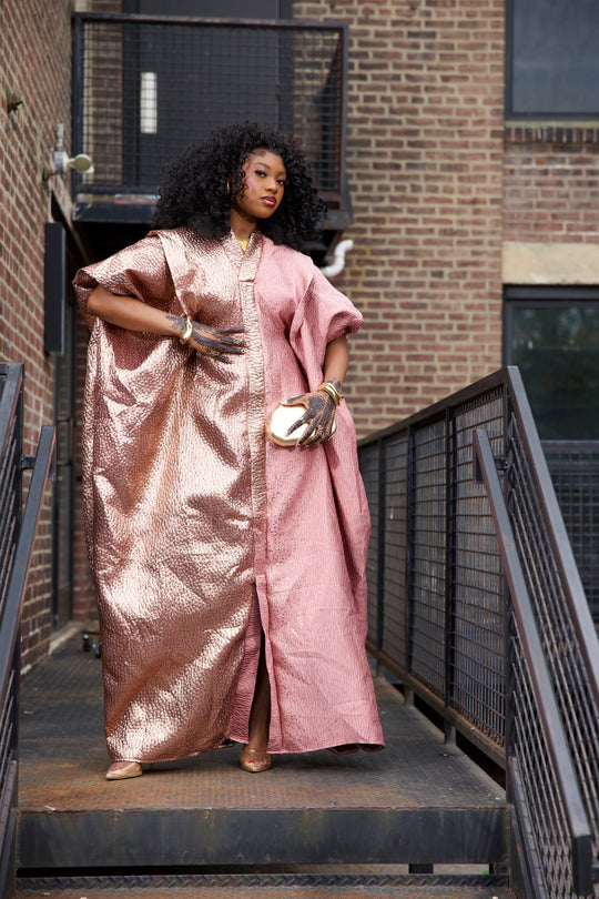 Luxe rice auntie bubu/kaftan gown