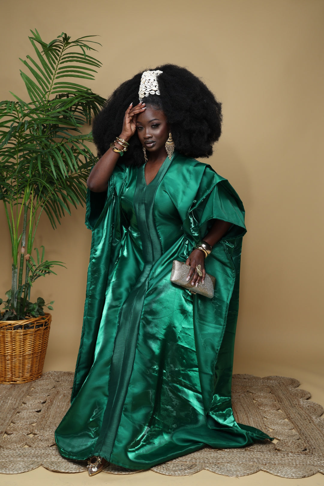 Liquid satin Bubu/kaftan gown. Rich auntie gown.