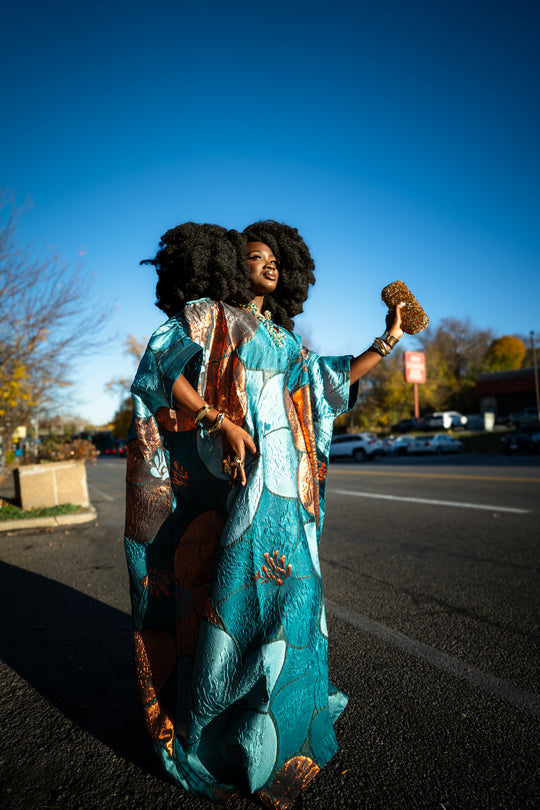 Luxe Premium Brocade Rich Auntie Bubu Gown