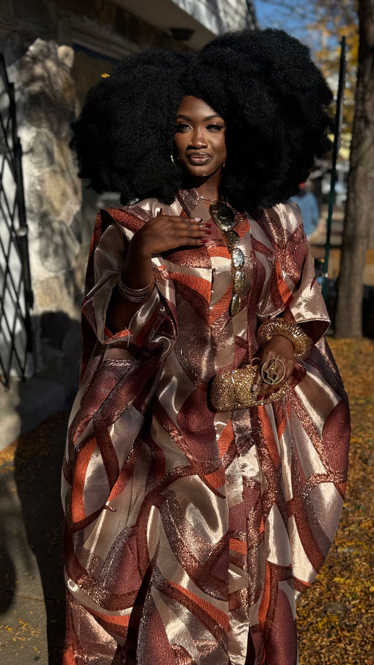 Luxe Premium Brocade Rich Auntie Bubu Gown.