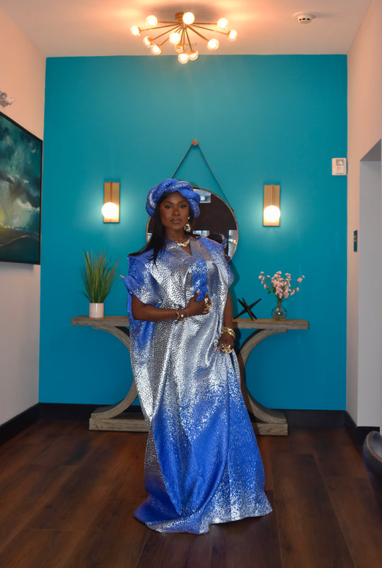 Luxe Brocade Bubu Gown✨🩵