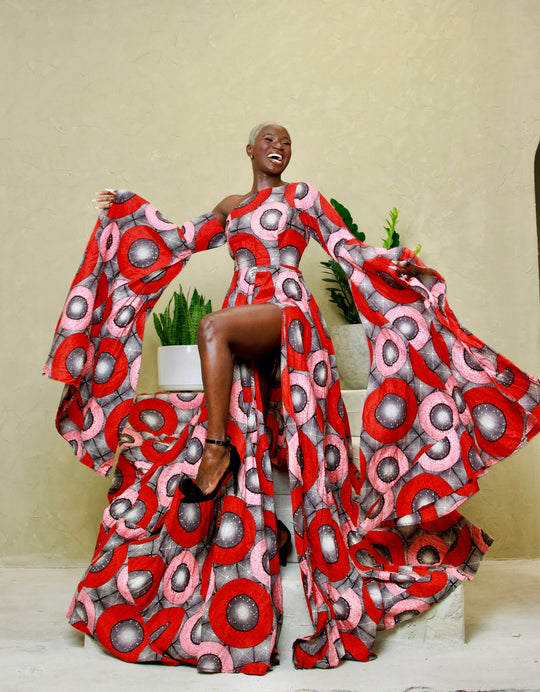 African print ball gown, African print long maxi dress.