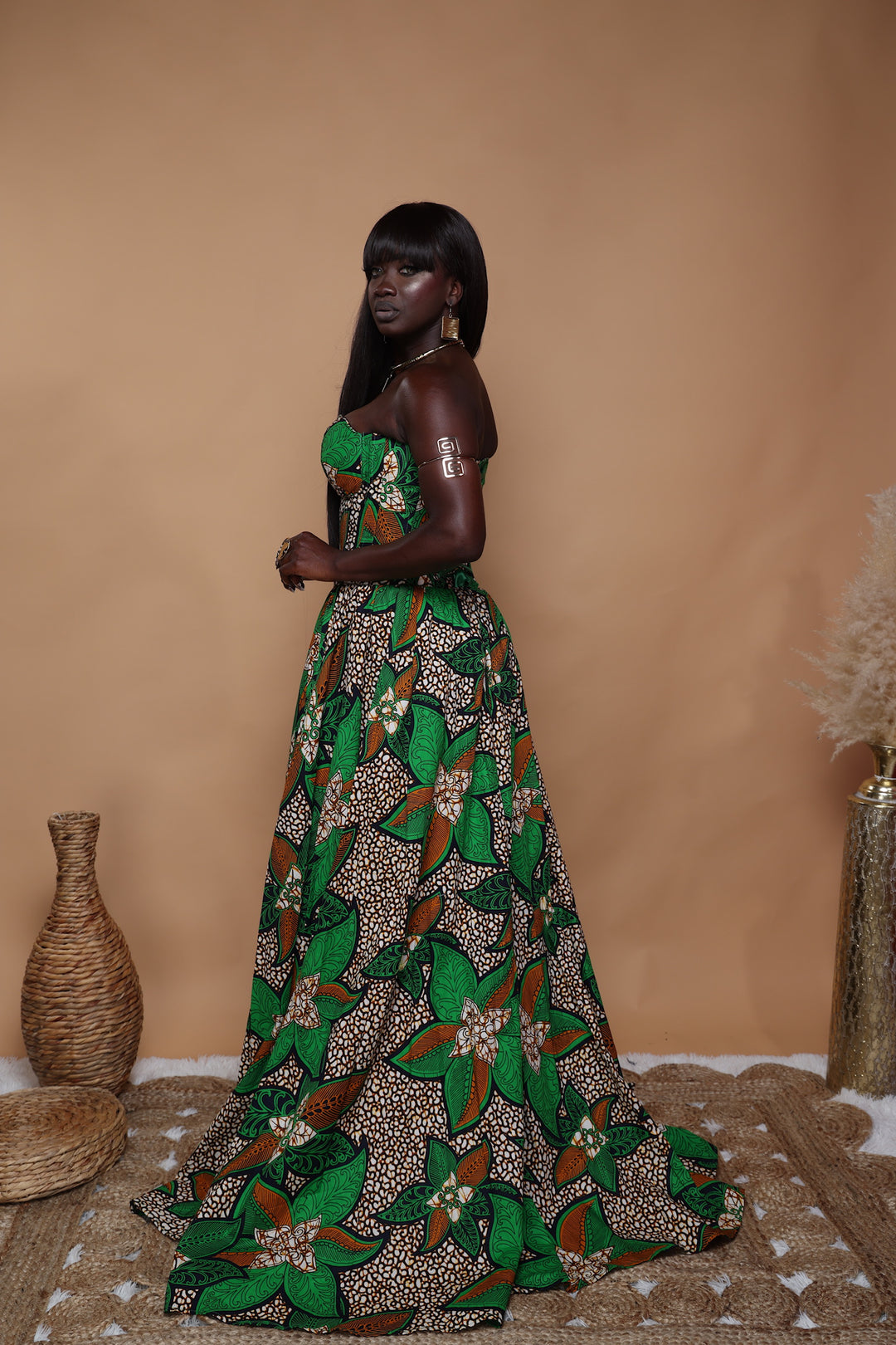 African print corset dress/gown.