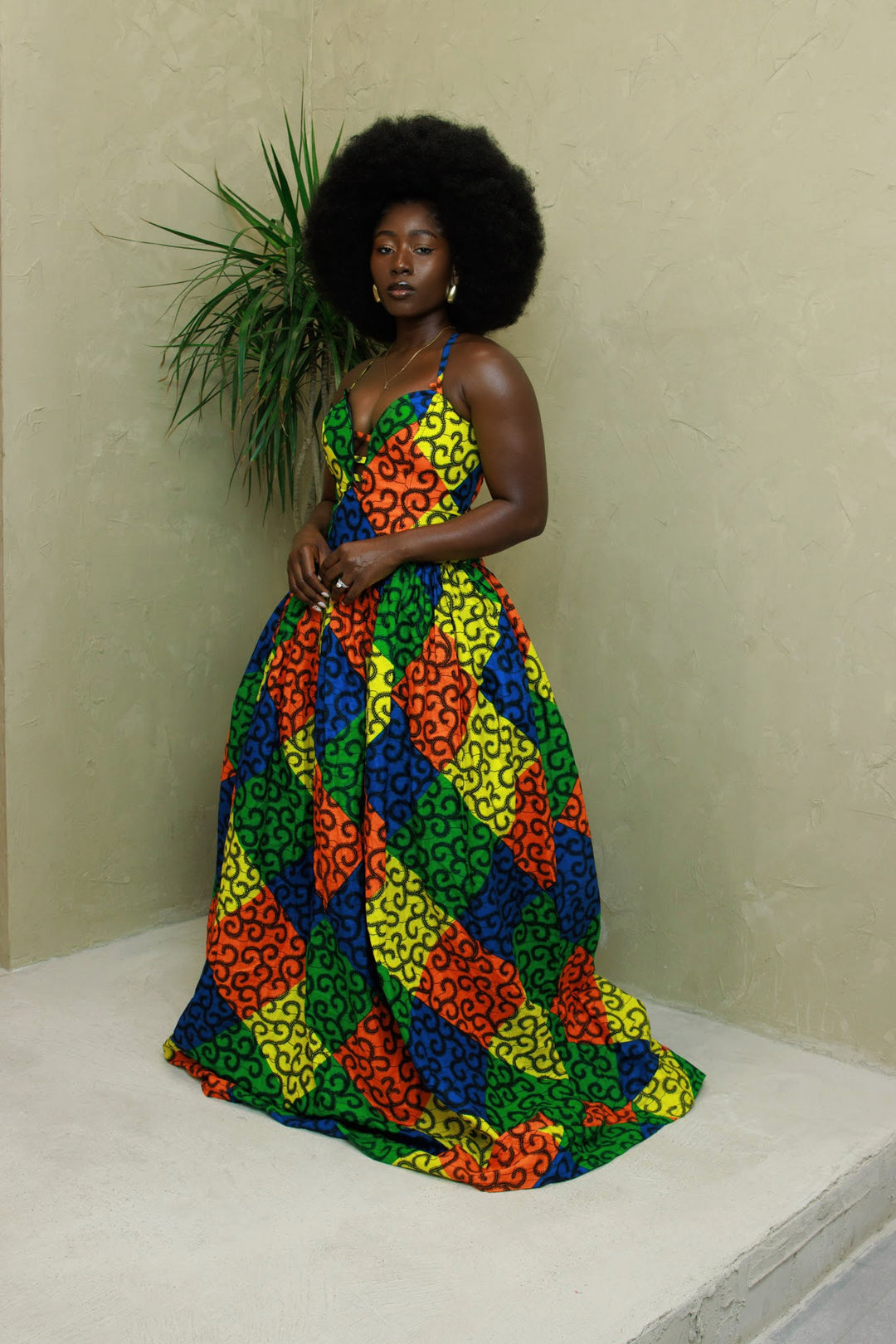 African print long maxi gown.