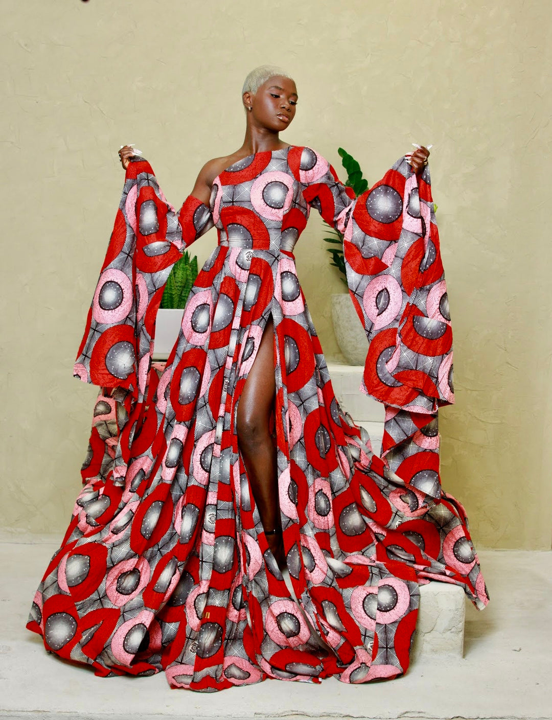 African print ball gown, African print long maxi dress.