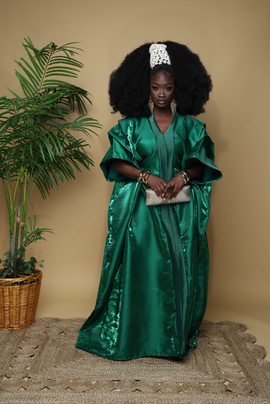 Liquid satin Bubu/kaftan gown. Rich auntie gown.