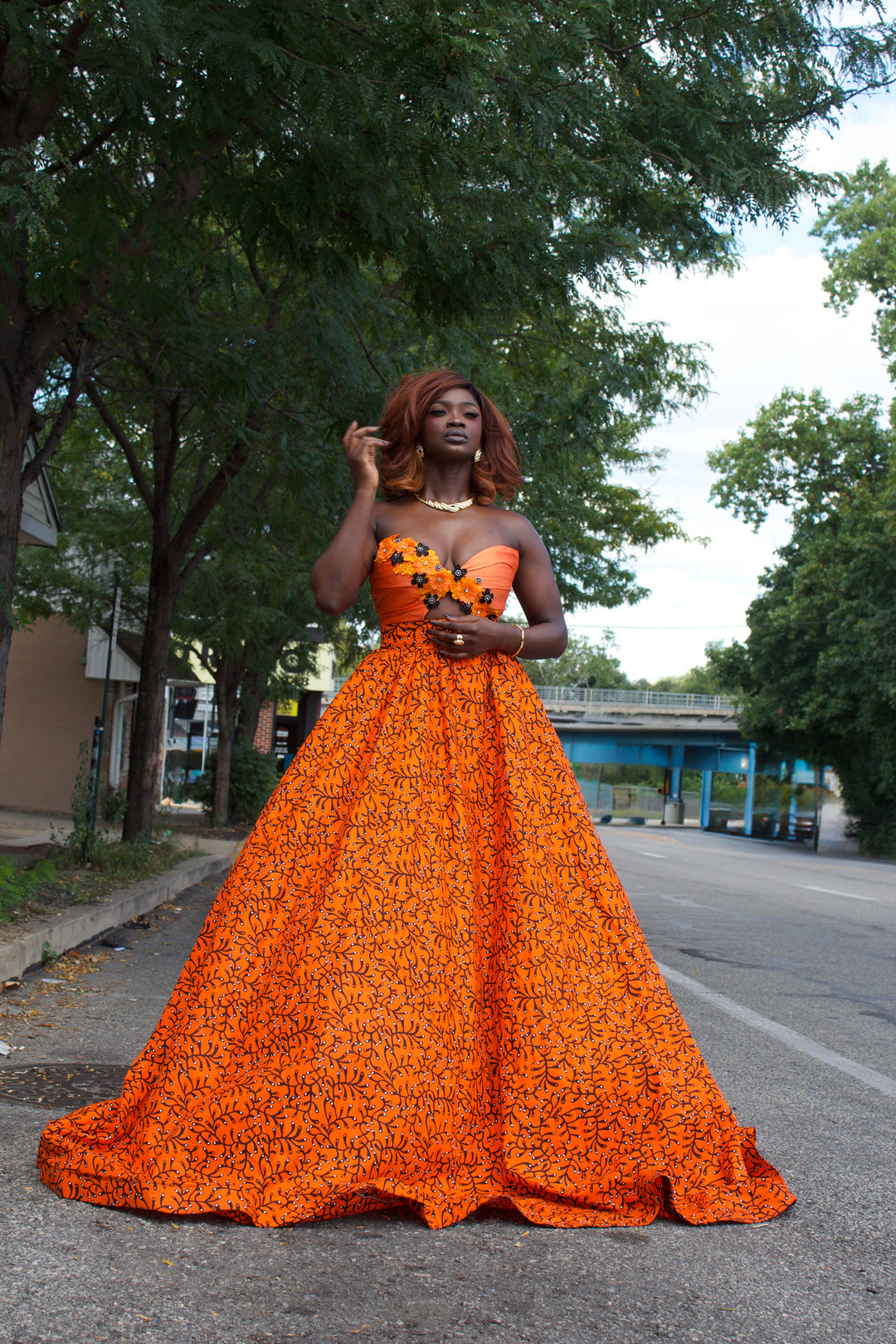African Print Corset Ball Gown