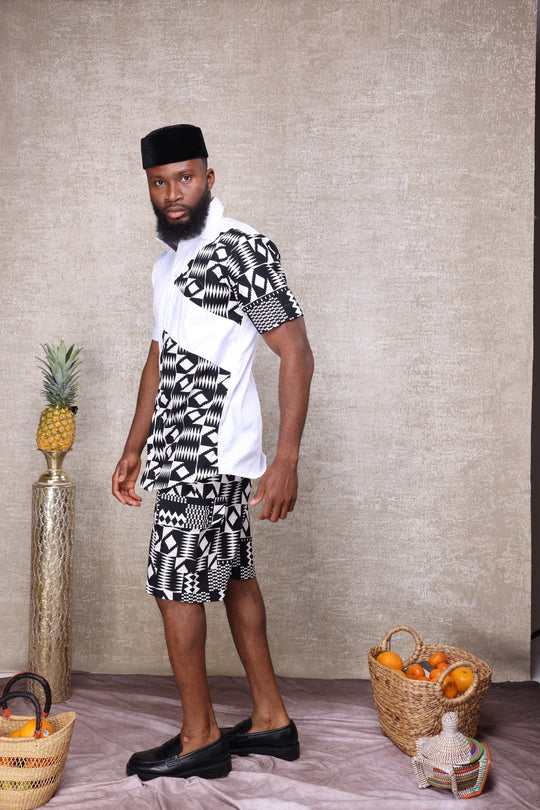 African print men shorts set, men 2pieces set.