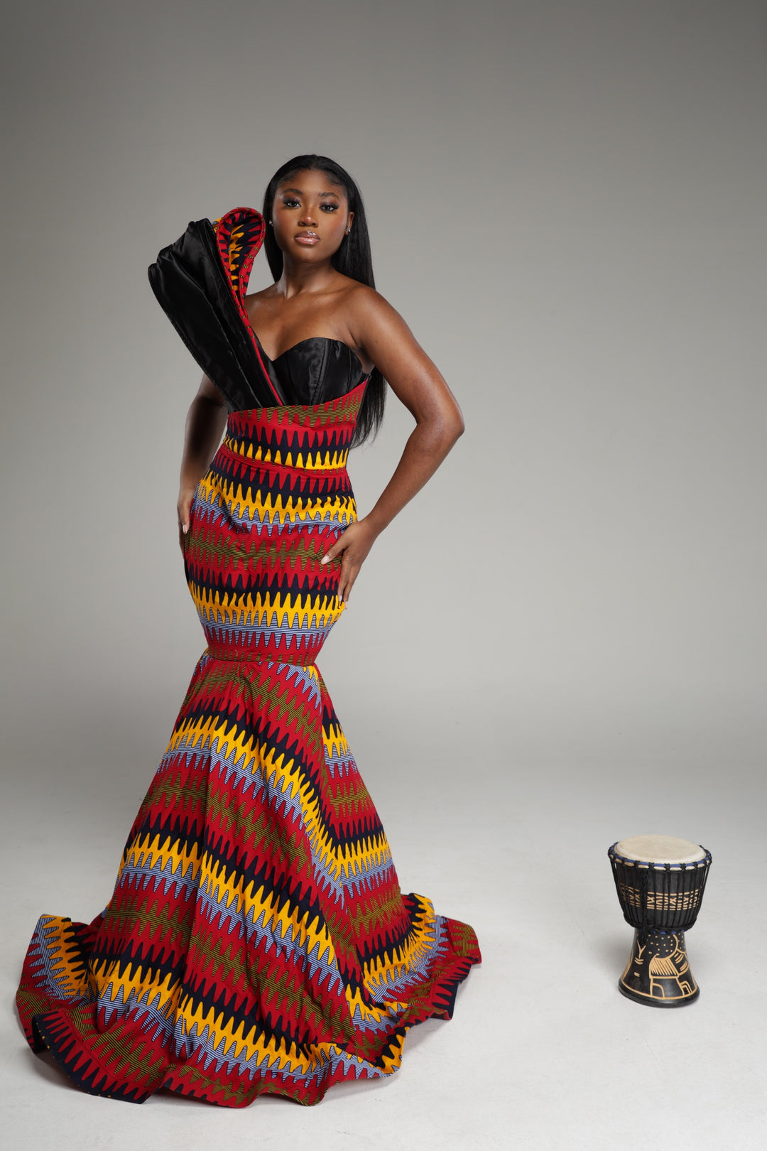 African print mermaid dress, African print wedding/prom dress.