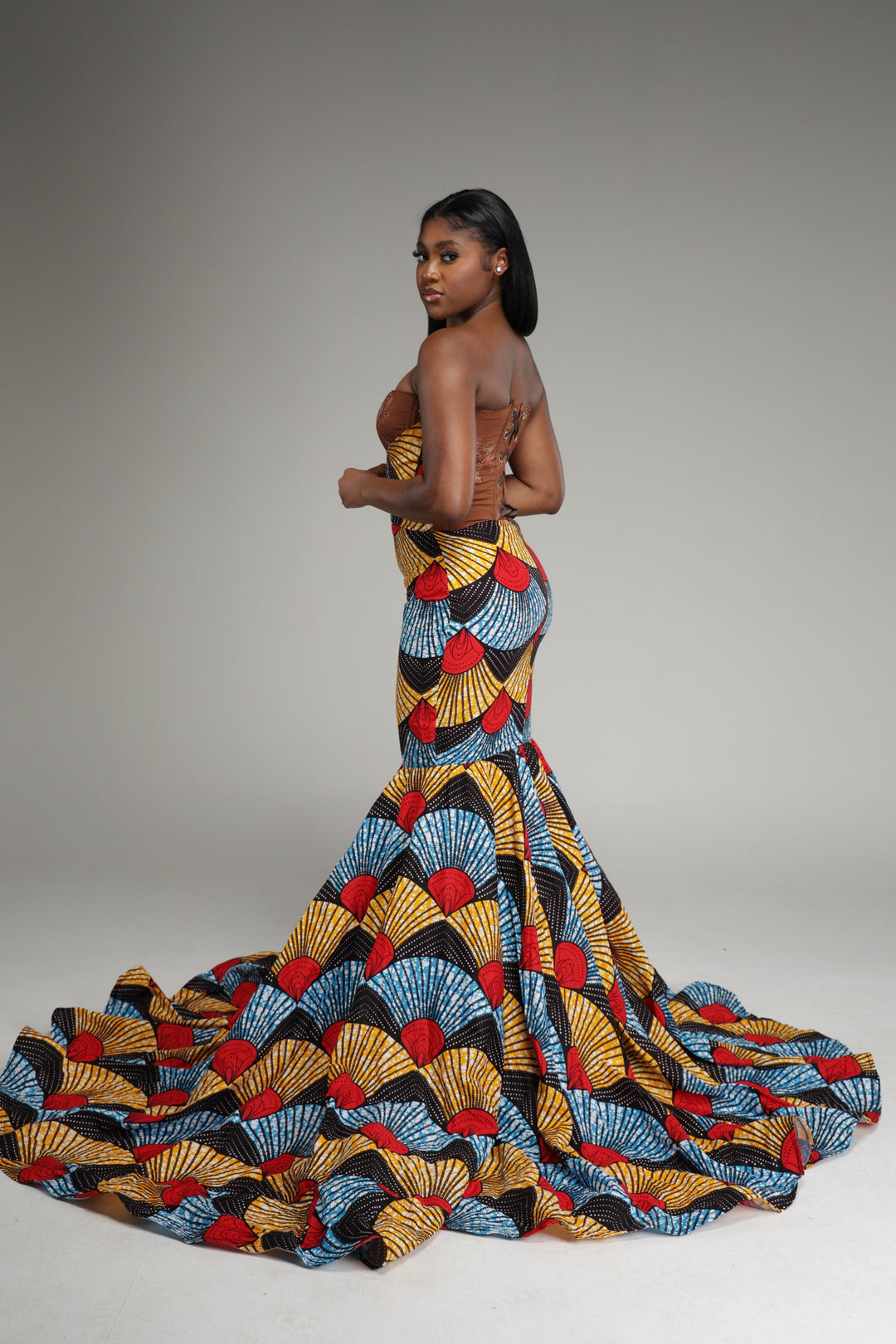 African print mermaid dress 👗 African print prom/wedding dress.