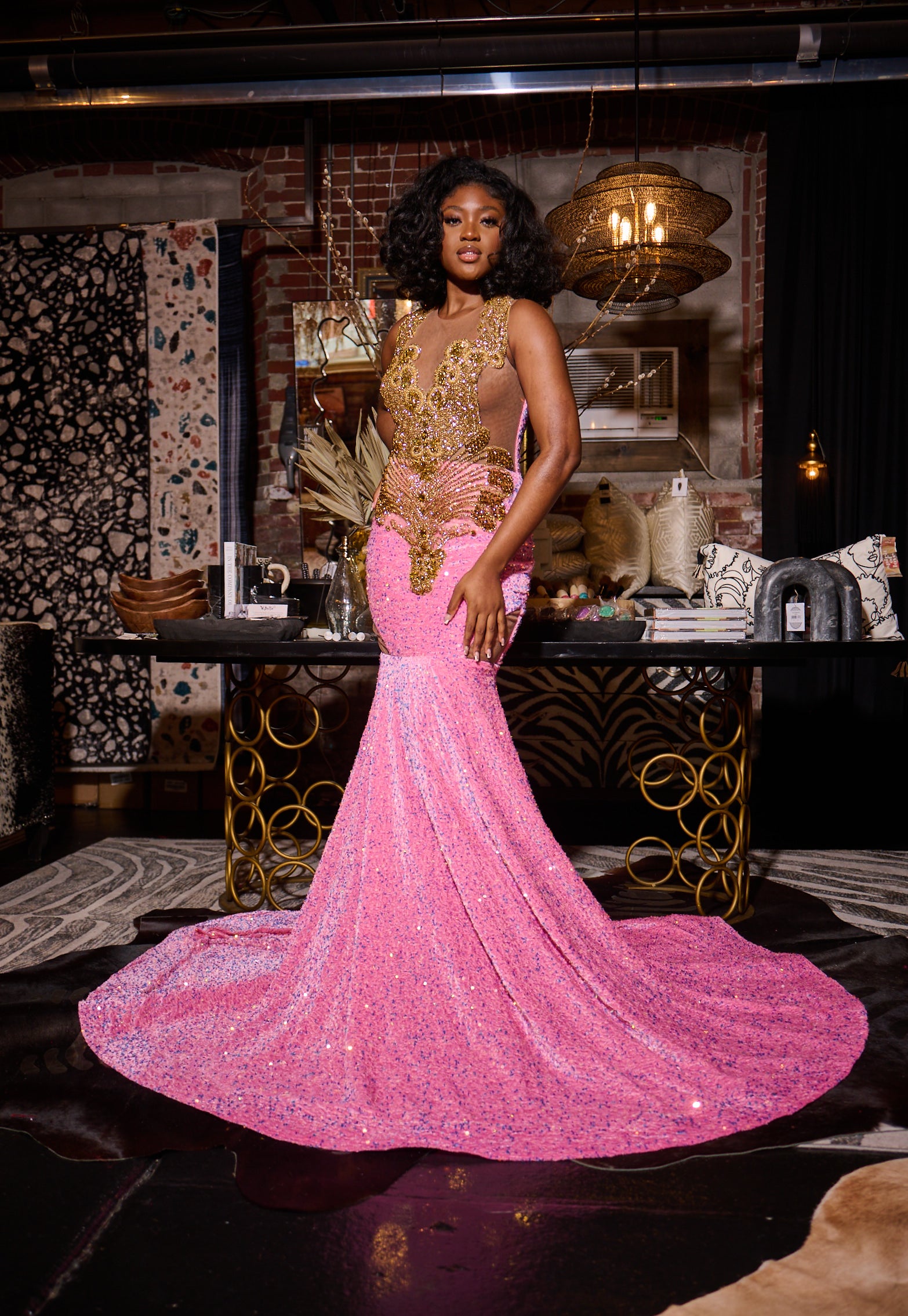 Popular Pink prom dress