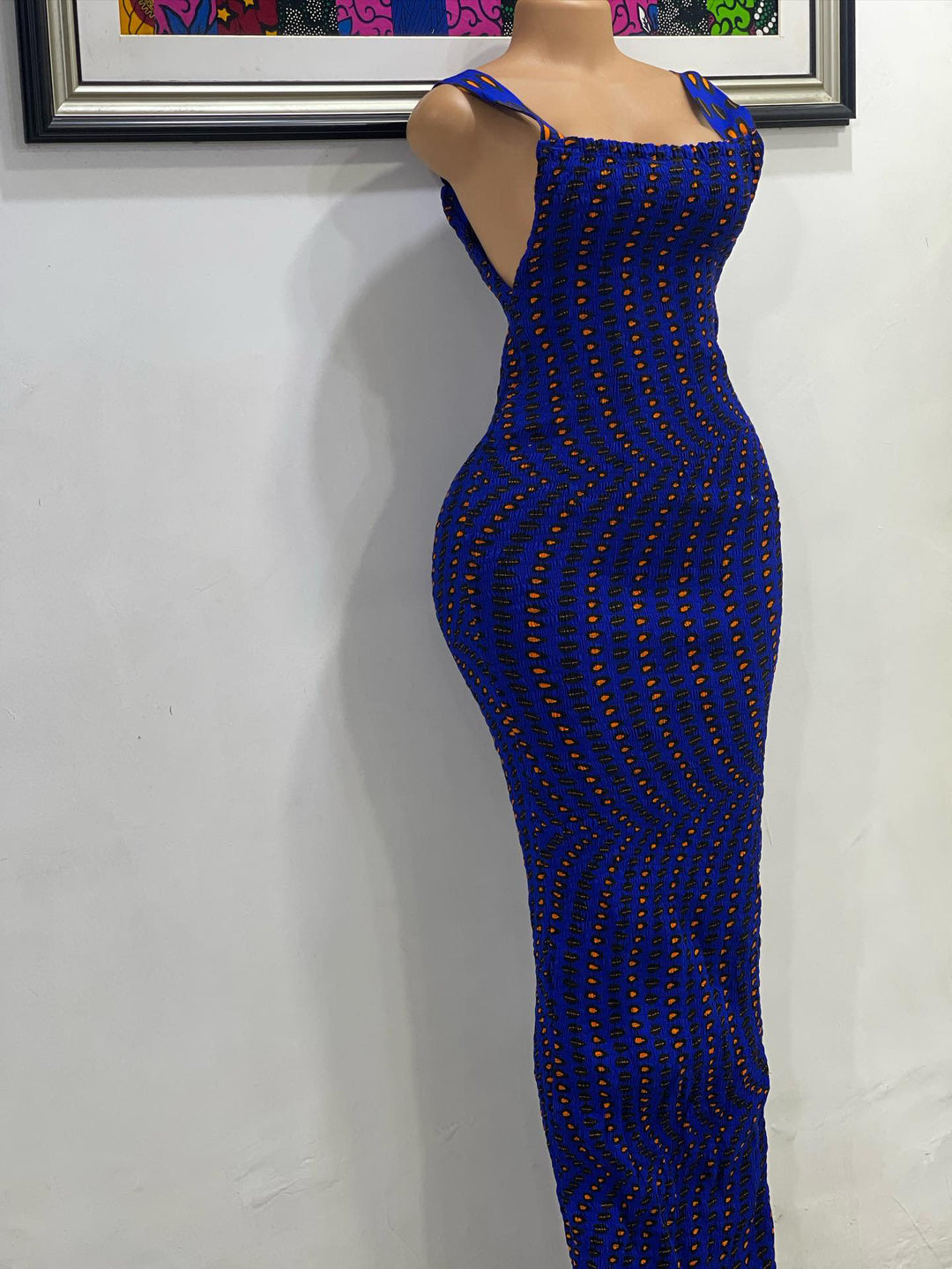 African print stretchy bodycon.