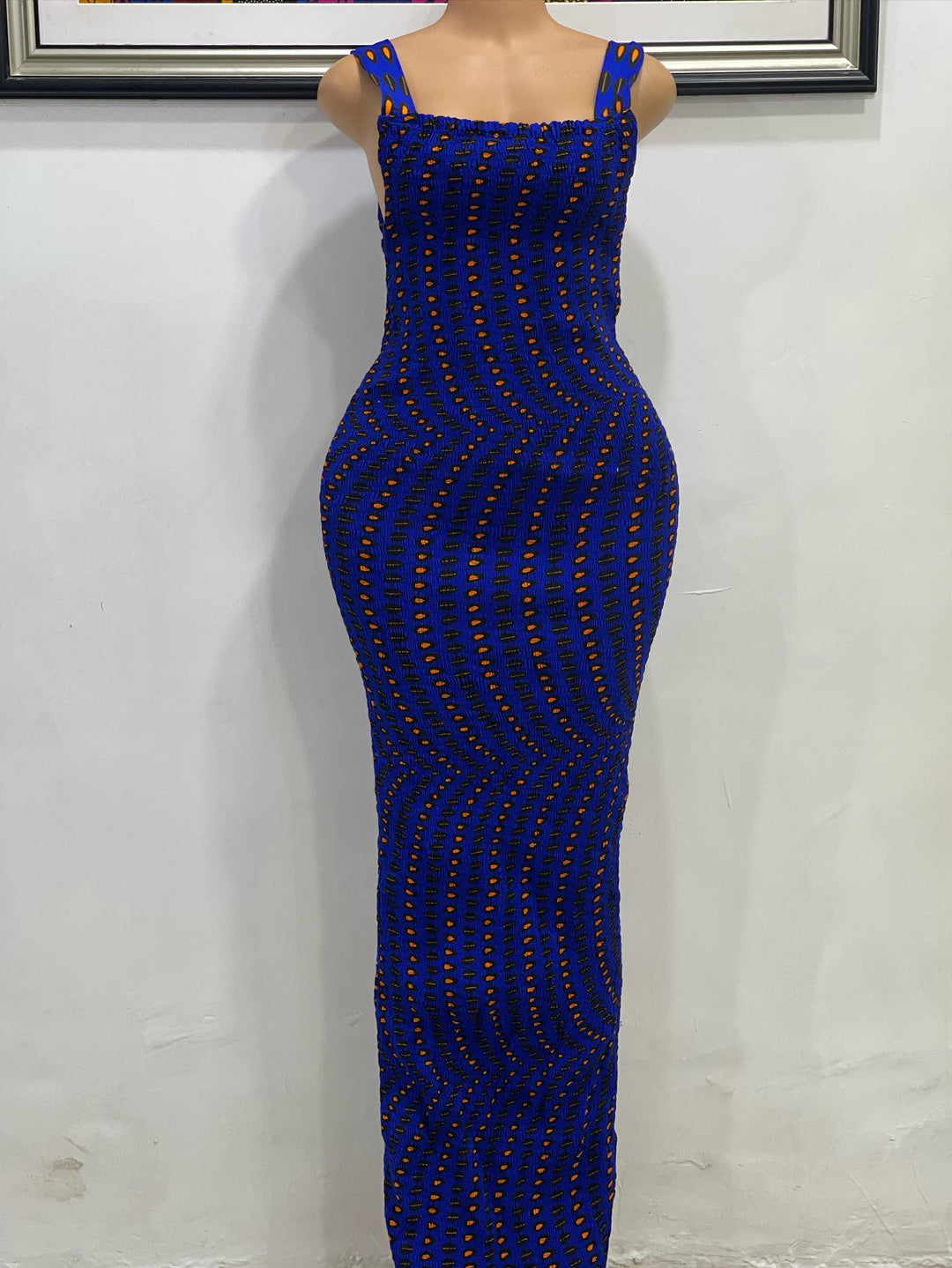 African print stretchy bodycon.