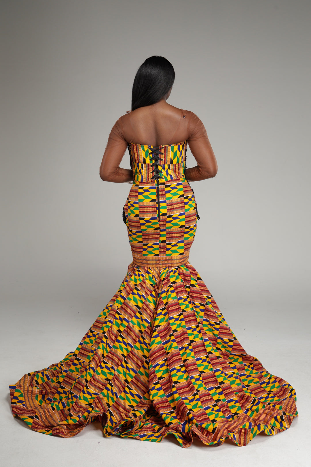 African print mermaid dress, African print wedding/prom dress.