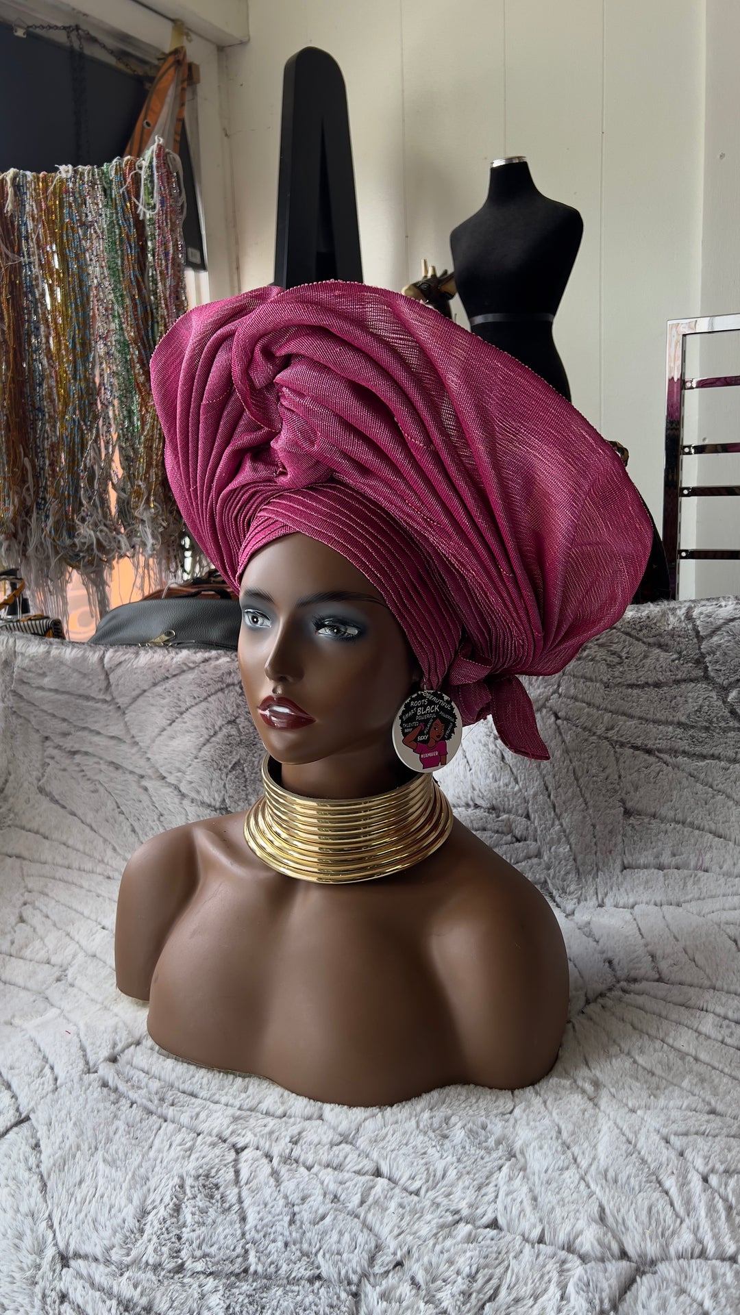 Traditional wedding autogele, pretied Headwrap/headgear, asooke gele.