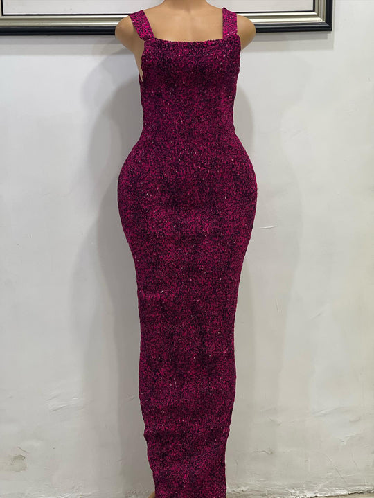 African print stretchy bodycon dress.