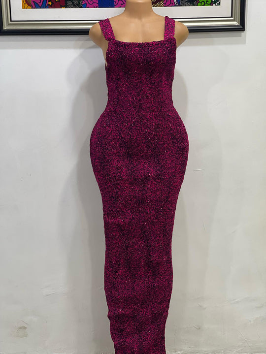 African print stretchy bodycon dress.