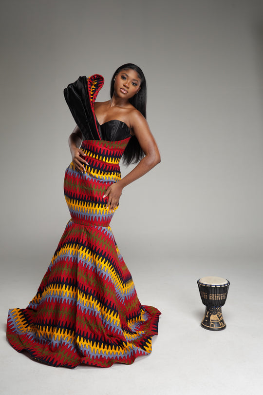 African print mermaid dress, African print wedding/prom dress.