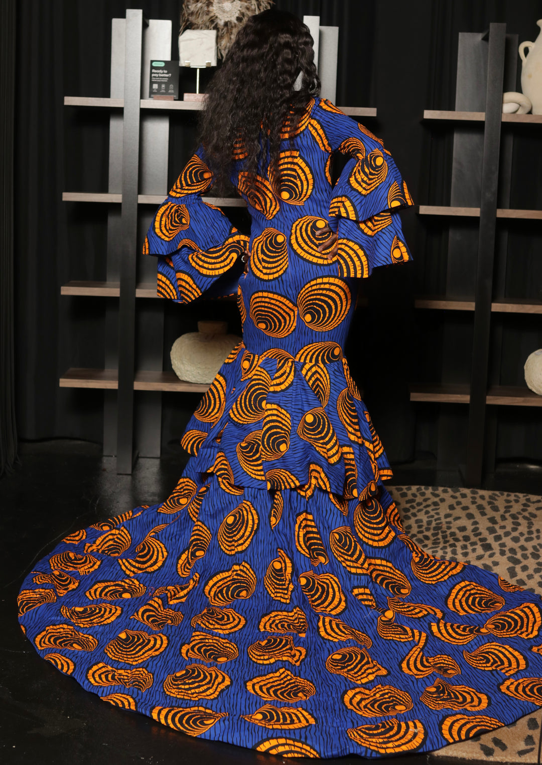 African print mermaid dress,African print prom/wedding dress.