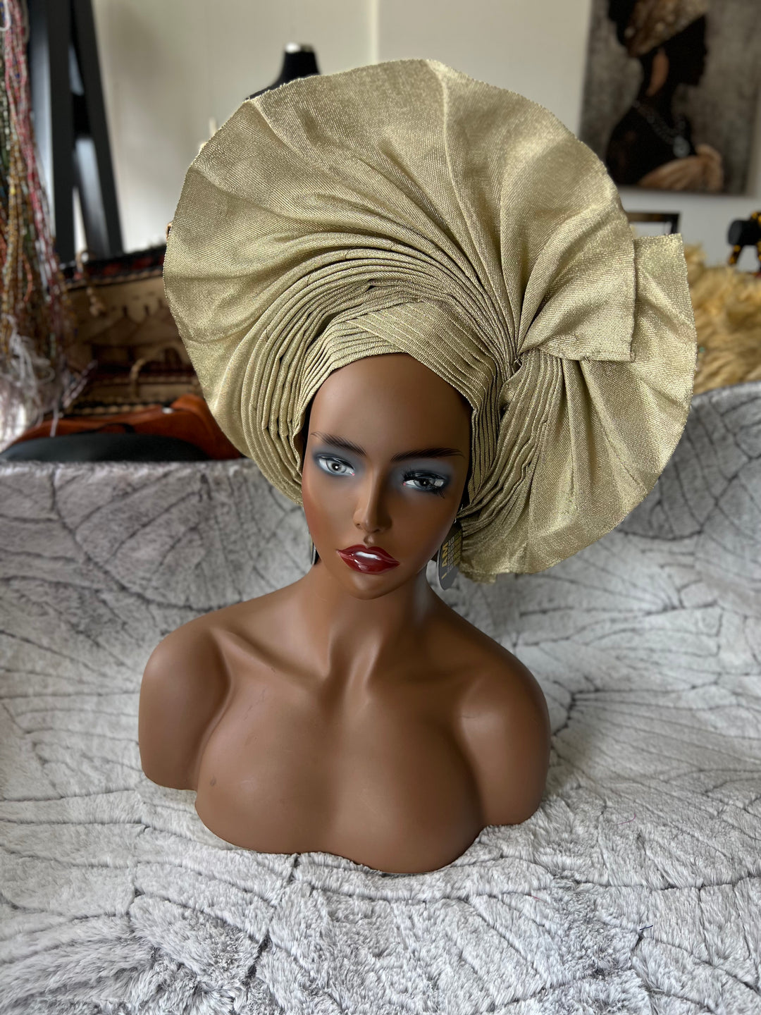 Traditional Autogele, Ready to wear head tie/headgear, Asooke, traditional gele.