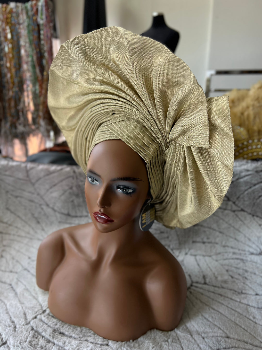 Traditional Autogele, Ready to wear head tie/headgear, Asooke, traditional gele.