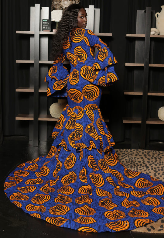 African print mermaid dress,African print prom/wedding dress.