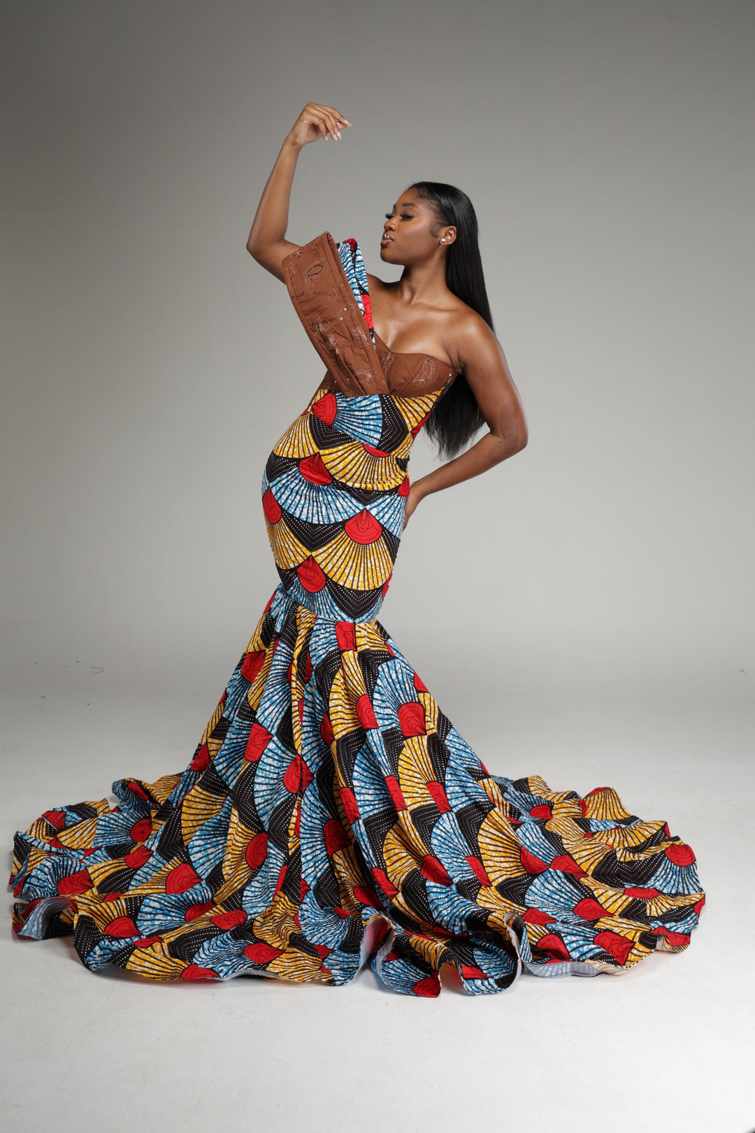 African print mermaid dress 👗 African print prom/wedding dress.