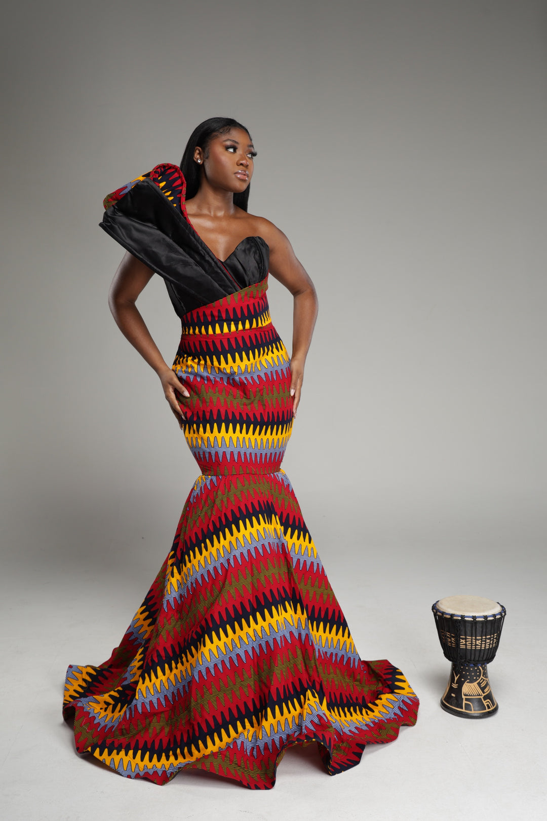 African print mermaid dress, African print wedding/prom dress.