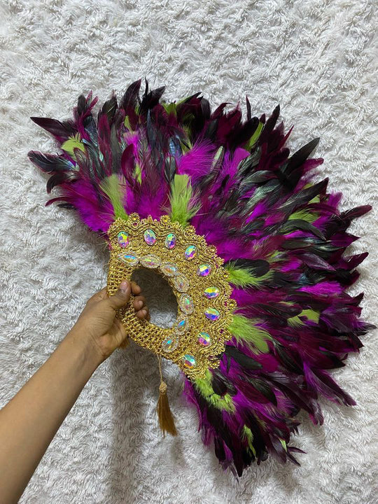 AFRICAN TRADITIONAL WEDDINGS BRIDAL FEATHER HAND FAN. CLASSIC TRADITIONAL ENGAGEMENT FEATHERS HAND FAN.