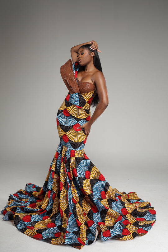 African print mermaid dress 👗 African print prom/wedding dress.