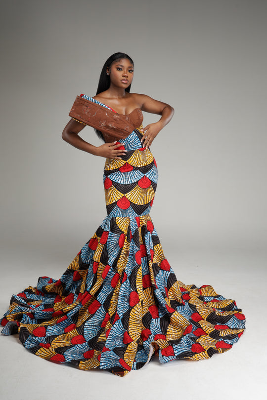 African print mermaid dress 👗 African print prom/wedding dress.