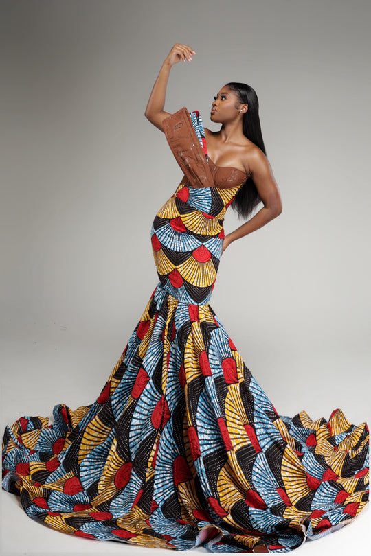 African print mermaid dress 👗 African print prom/wedding dress.