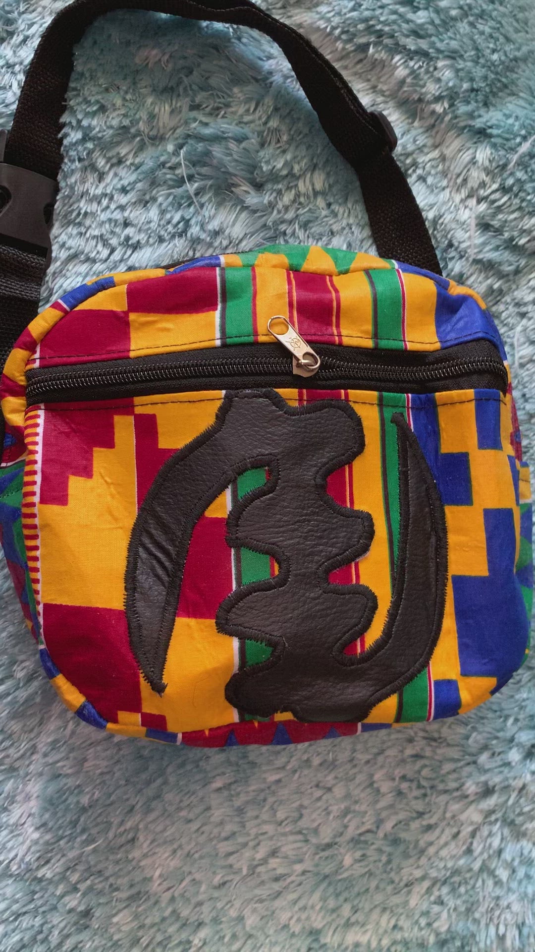 Kente print fanny pack