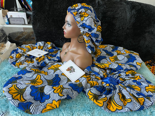 African print reversible hair bonnets - K.D.Kollections Store