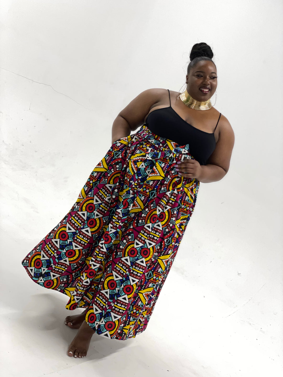 African print long maxi skirt 💥