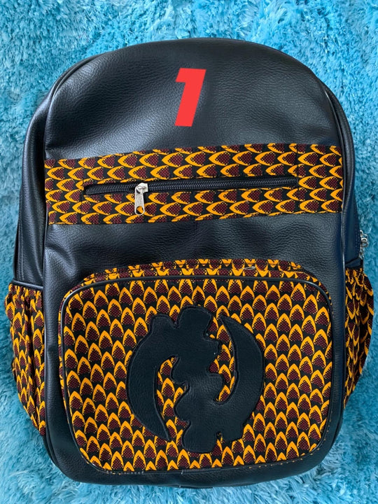 Authentic handmade kente/leather backpack - K.D.Kollections Store