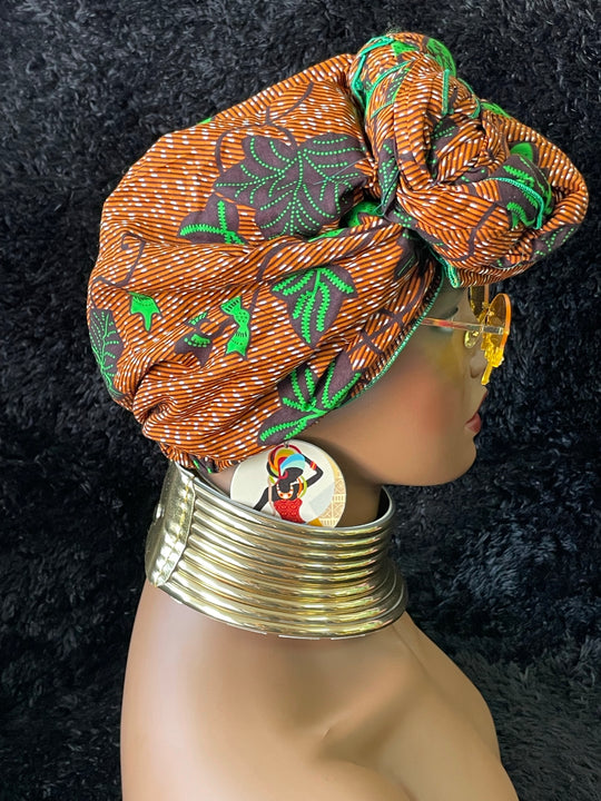 African print pre-tied headwrap/turban