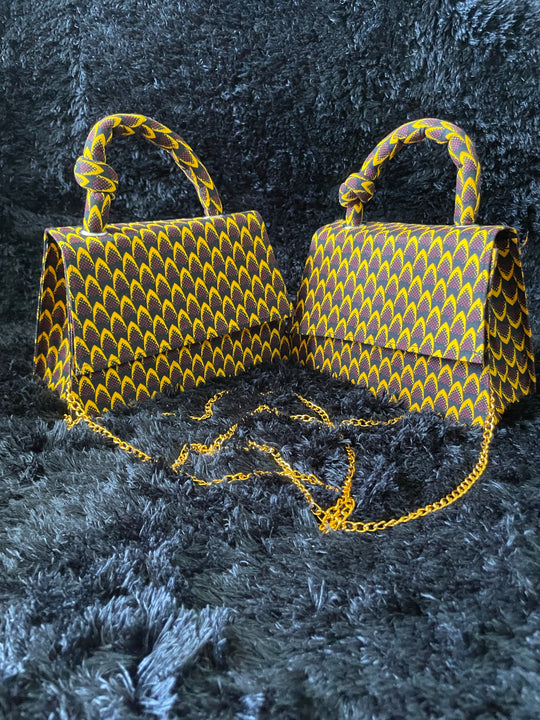 African print mini handbags