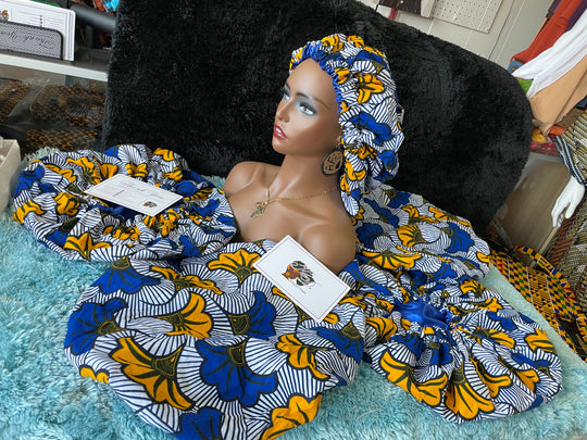 African print reversible hair bonnets - K.D.Kollections Store