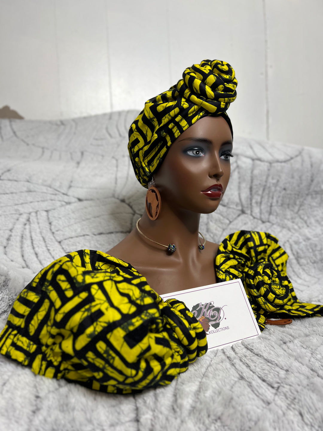 African Print Pre Tied Turban/Headwrap.