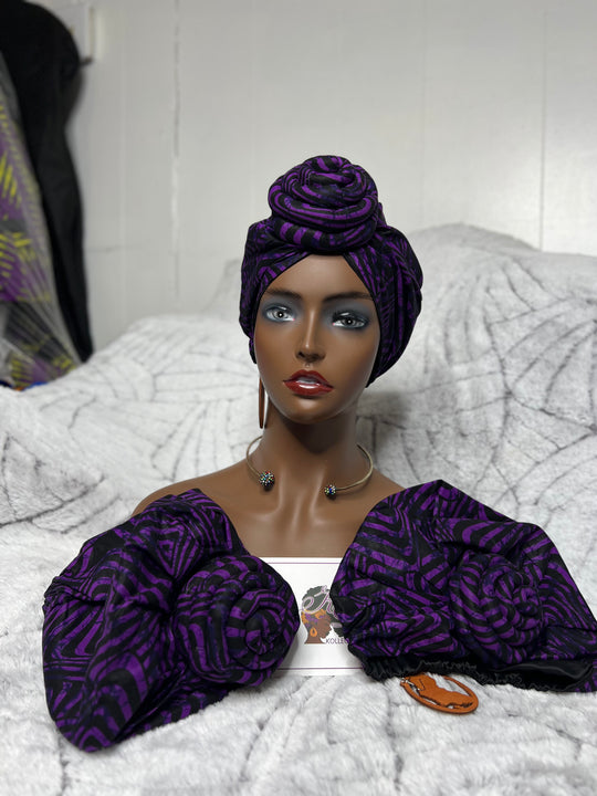 African Print Pre Tied Turban/Headwrap.