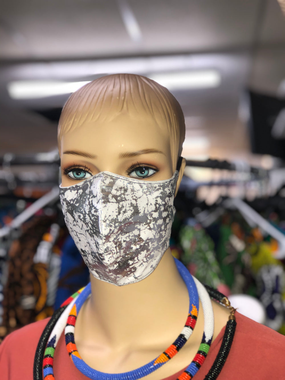 Shiny Silver Face Mask - K.D.Kollections Store