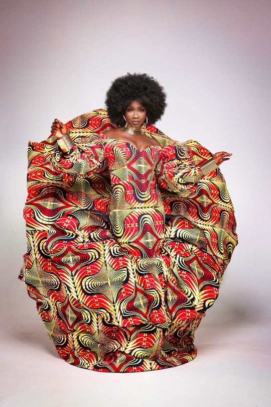 African Print Prom/Wedding dress.