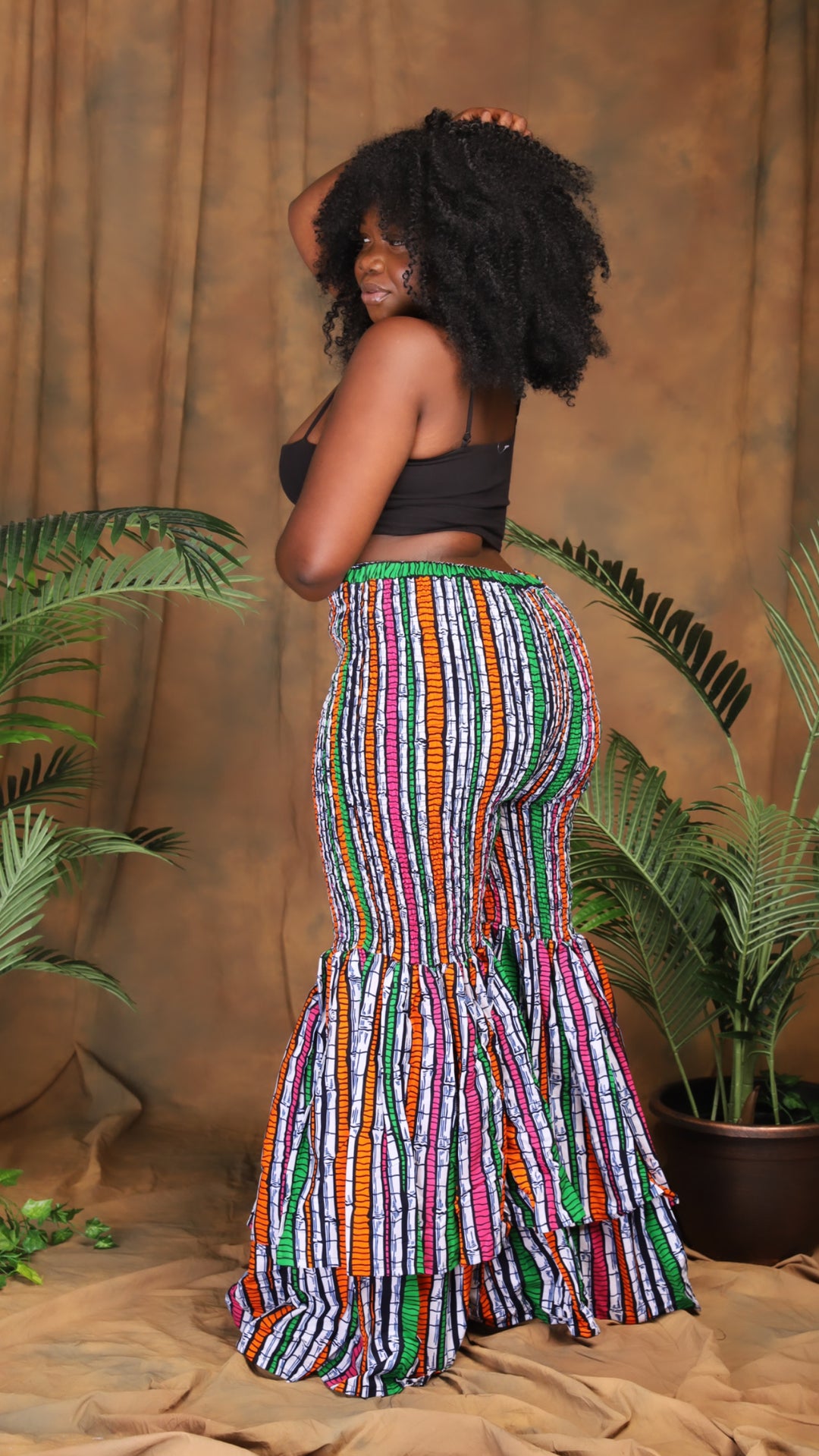 African print 2 layers bell bottom flare leg pant.❤️‍🔥