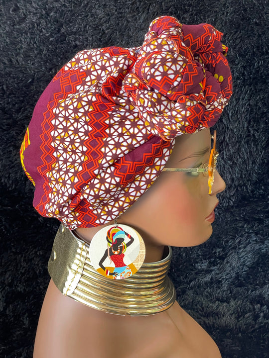 African print pre-tied headwrap/turban🔥